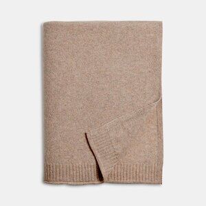 Aqua Cashmere Throw Blanket in Wheat